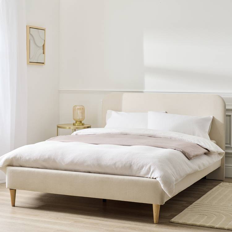 Argos Home Mya Small Double Fabric Bed Frame - Natural 0