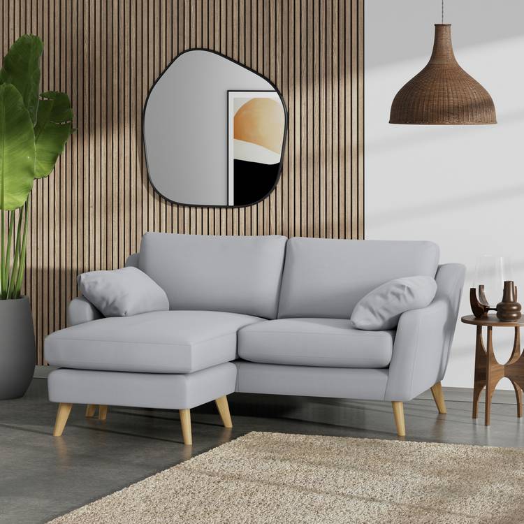 Habitat Ivor Left Hand Corner Sofa - Grey - Ash Leg 0