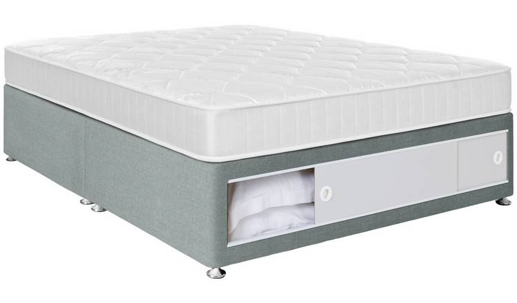 Argos Home Elmdon Comfort Double End Slide Divan Bed - Grey 