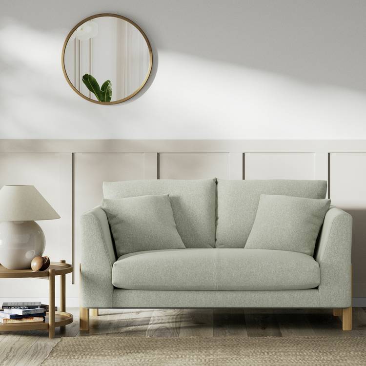 Habitat Aston Fabric 2 Seater Sofa - Sage Green - Ash Leg 0