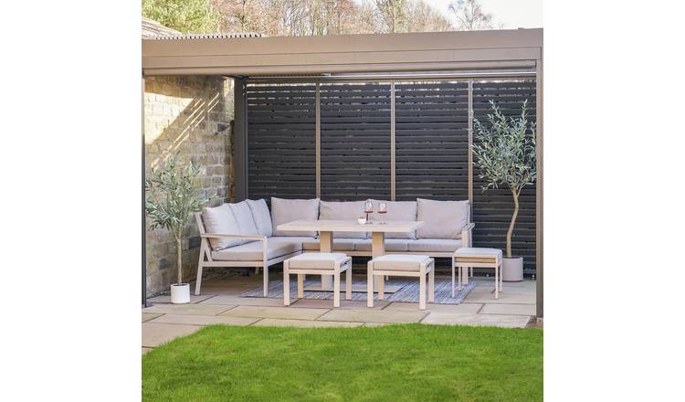 Pacific Aruba 10 Seater Metal Garden Corner Sofa Set 
