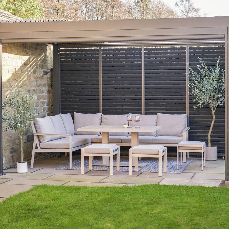 Pacific Aruba 10 Seater Metal Garden Corner Sofa Set  0