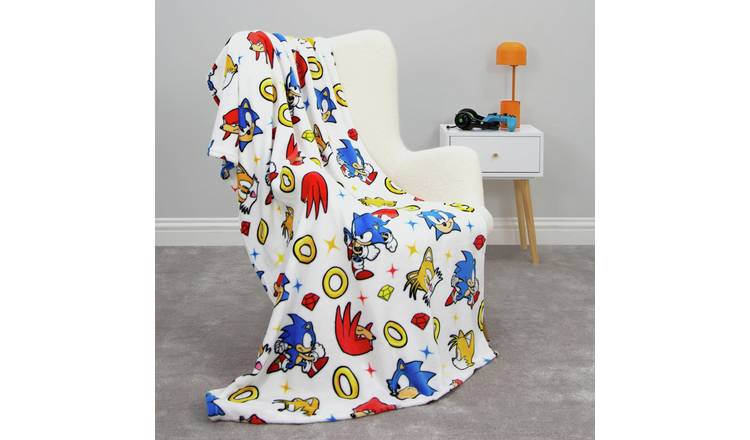 Sonic the Hedgehog Fleece Throw - White - 100x150cm