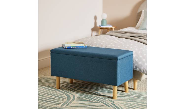 Habitat Olivia Large Ottoman Storage Box - Blue