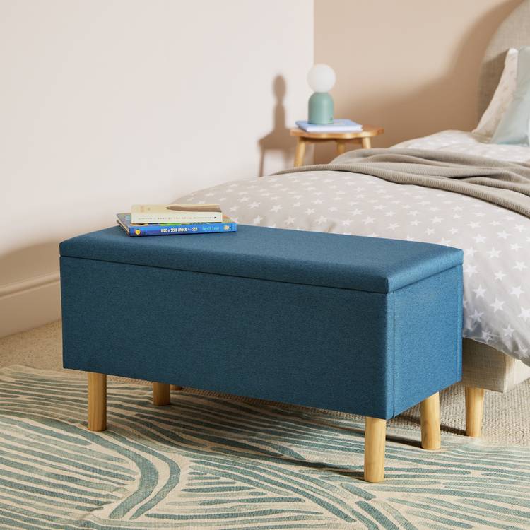 Habitat Olivia Large Ottoman Storage Box - Blue 0