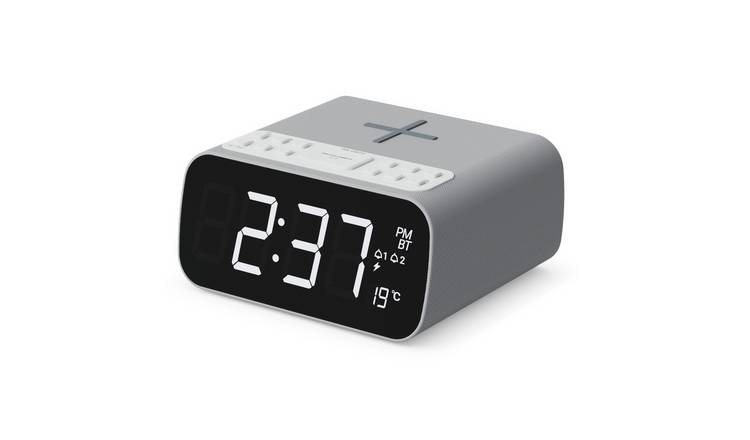 Majority Darwin Clock Radio with Wireless Charging - Grey
