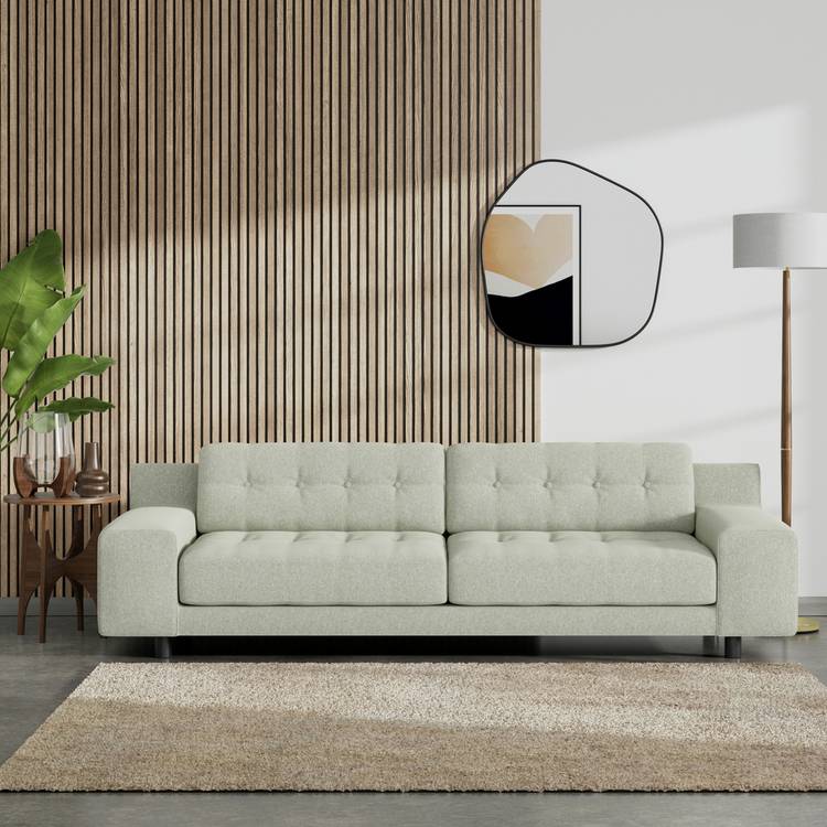 Habitat Hendricks Fabric 4 Seater Sofa -Sage Green-Black Leg 0