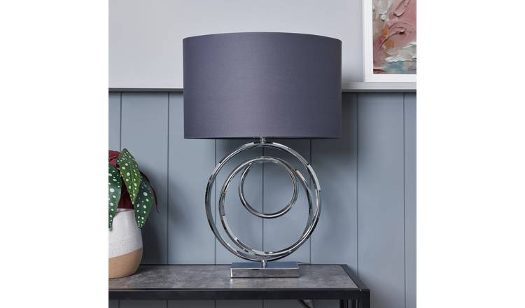 BHS Helix Table Lamp - Chrome & Grey