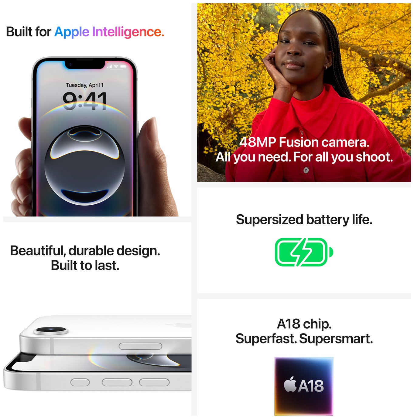 Buy SIM Free iPhone 16e 5G 128GB AI Mobile Phone - Black | SIM