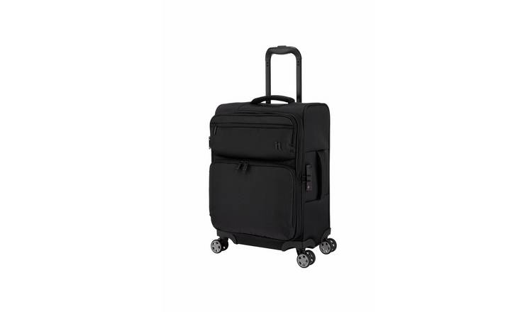 IT Luggage Expandable 8 Wheel Soft Suitcase - Black, Small
