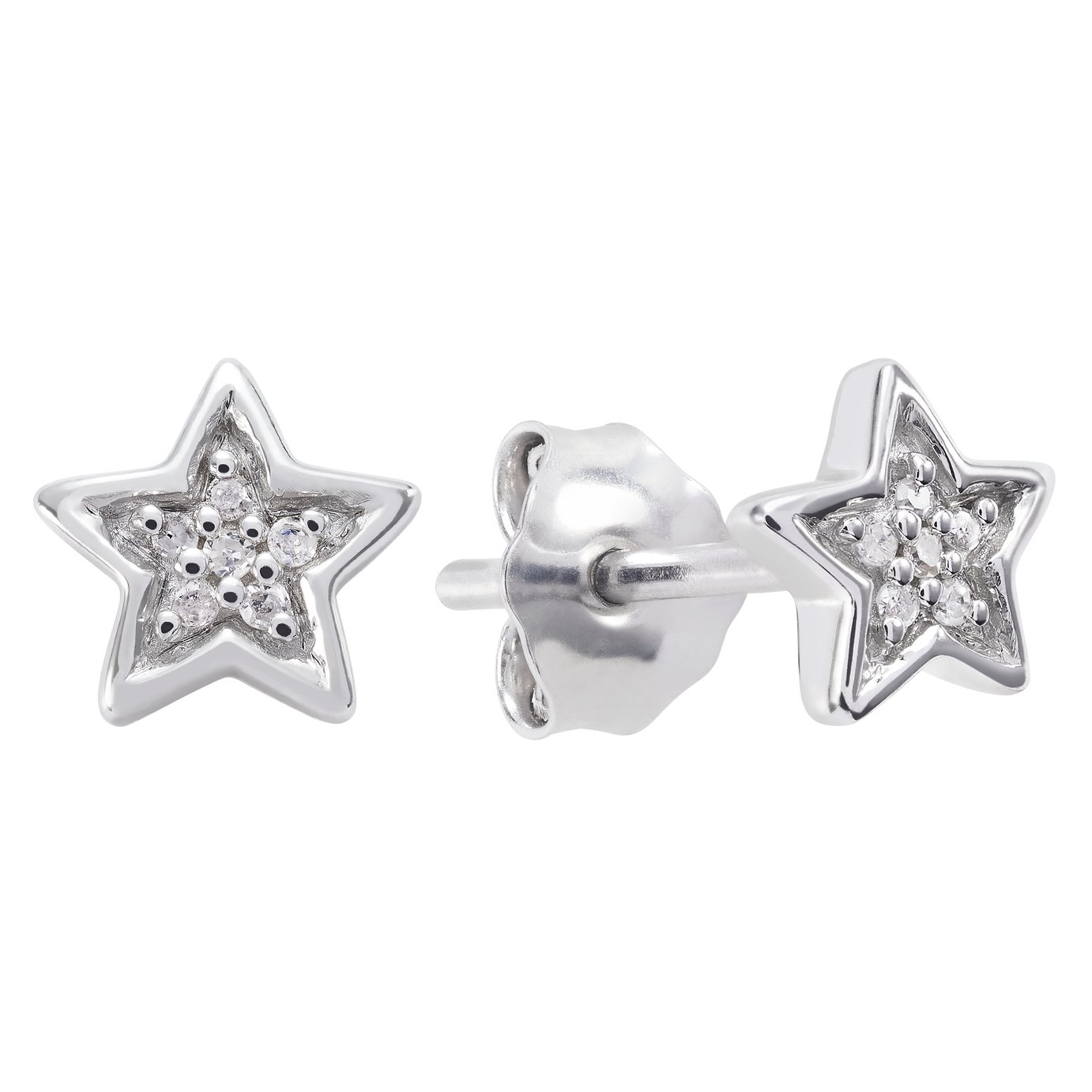 Revere Sterling Silver 0.02ct tw Diamond Star Stud Earrings Review