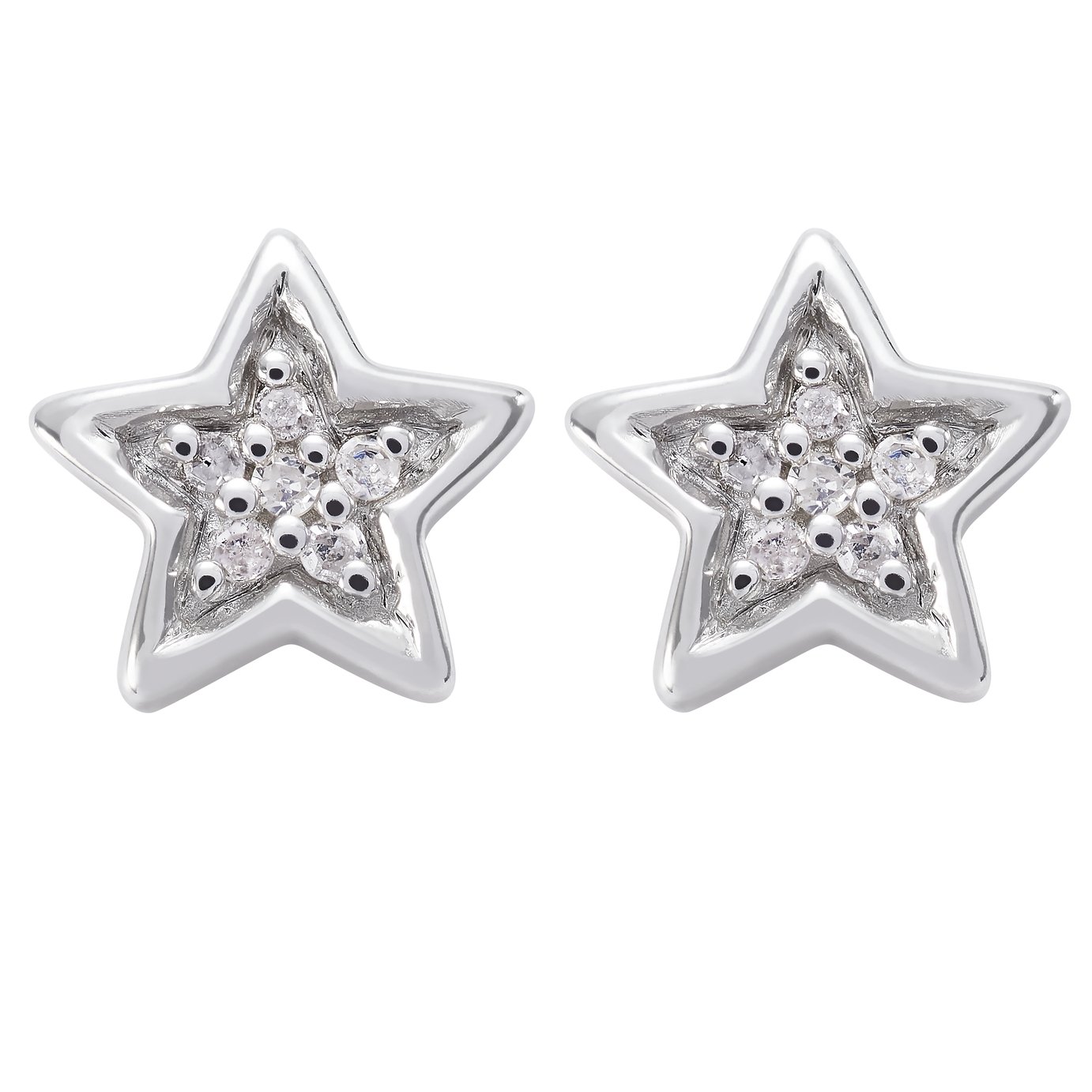 Revere Sterling Silver 0.02ct tw Diamond Star Stud Earrings Review