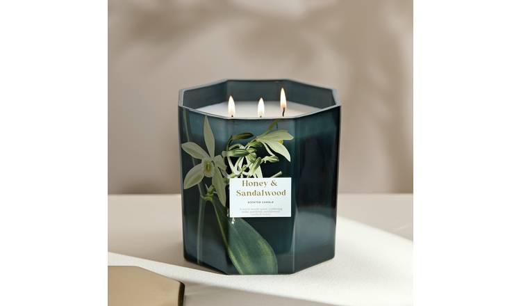 Argos Home XL Multi Wick Candle - Honey & Sandalwood
