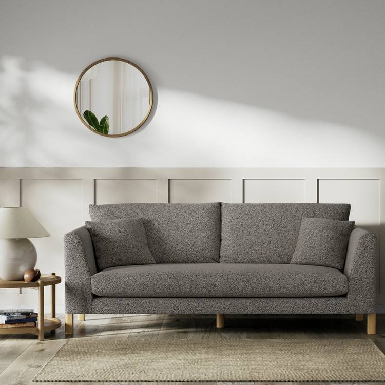 Habitat Aston Fabric 3 Seater Sofa - Charcoal - Ash Leg 0