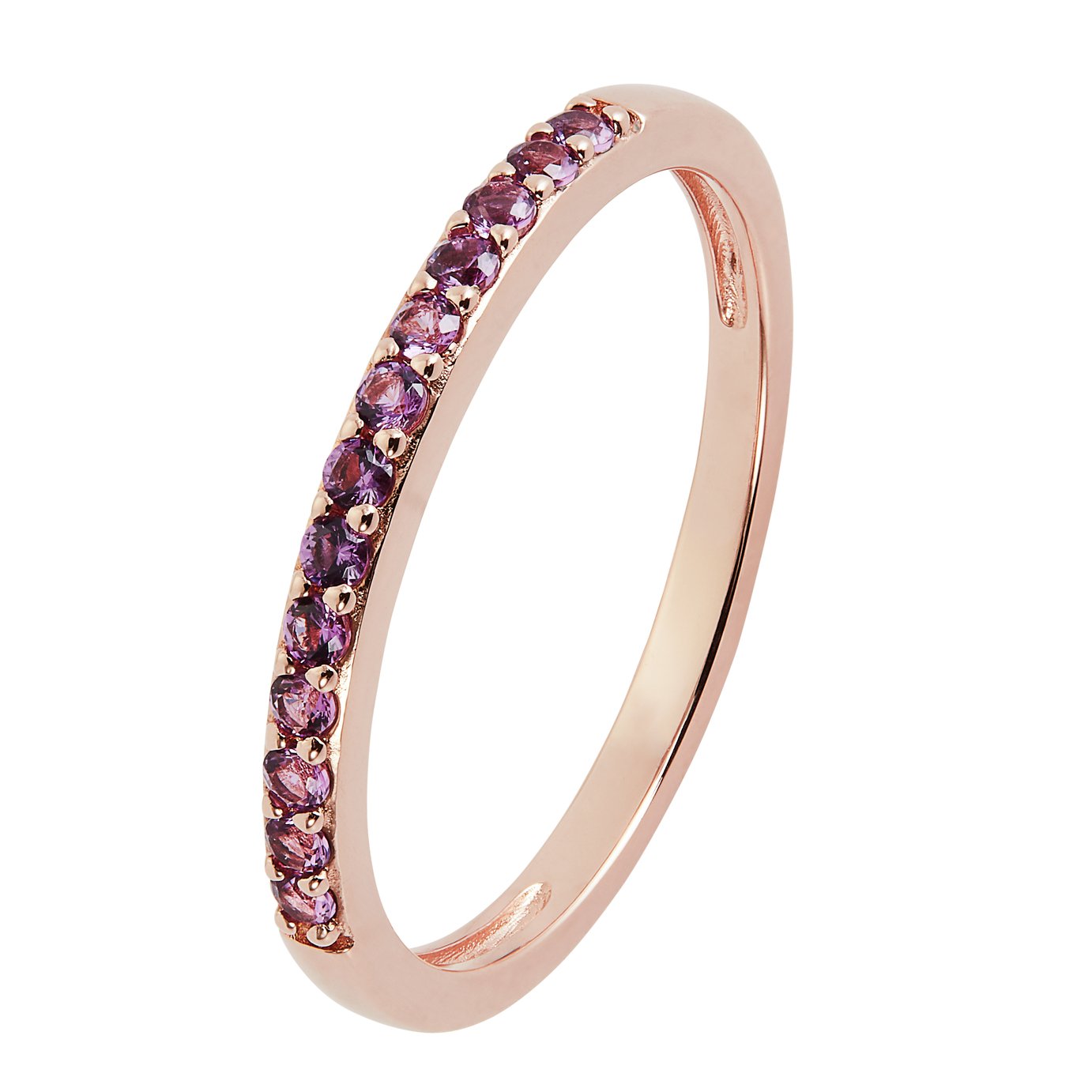 Revere 9ct Rose Gold Plated Cubic Zirconia Stack Ring-L Review