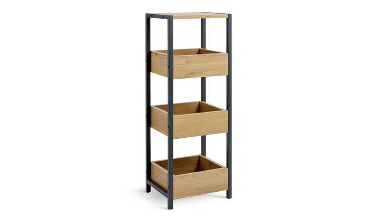Habitat Loft Living 4 Tier Boxed Shelving Unit - Oak