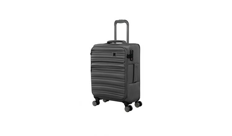 IT Luggage 8 Wheel Soft Suitcase - Charcoal, Small