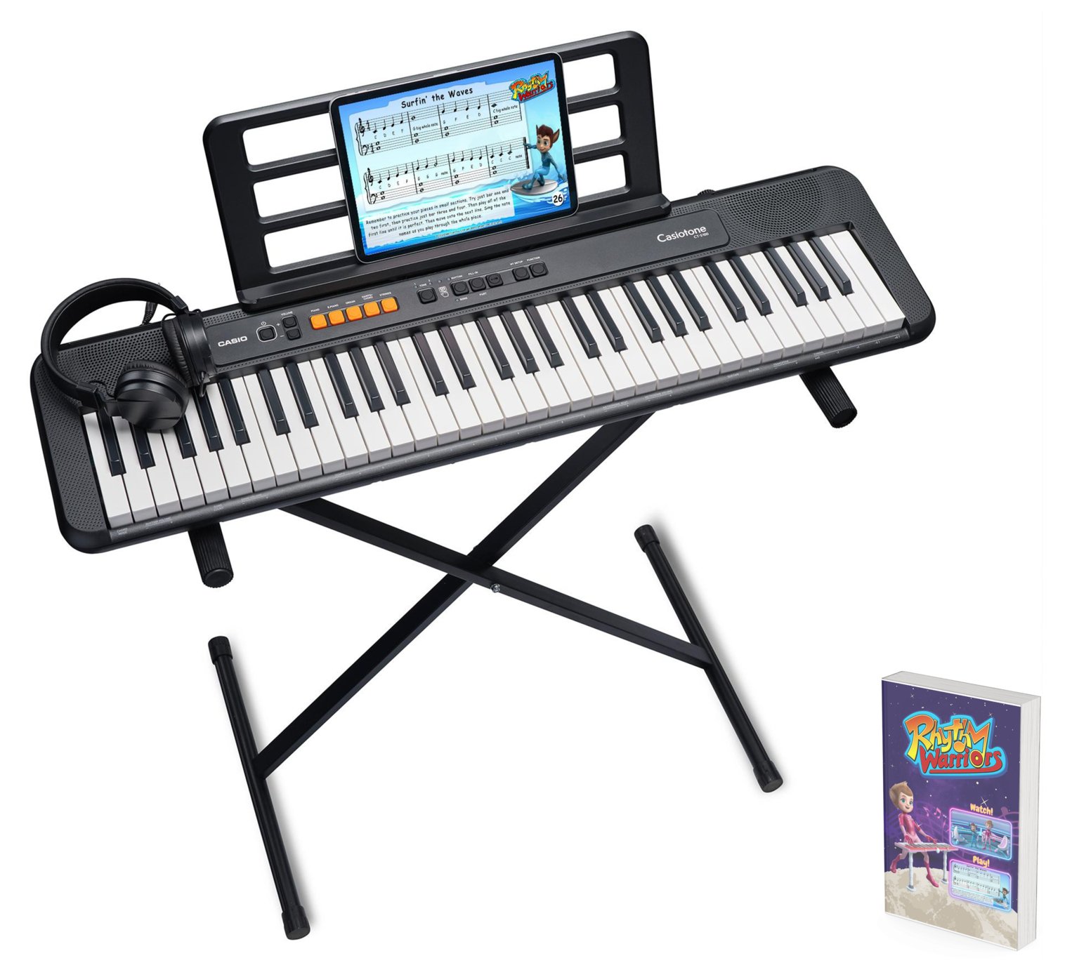 Casio CT-S100AD Keyboard, Stand, Headphones & Lessons Bundle