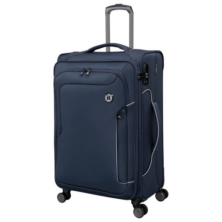 IT Luggage Expandable 8 Wheel Soft Suitcase - Medium, Navy 0