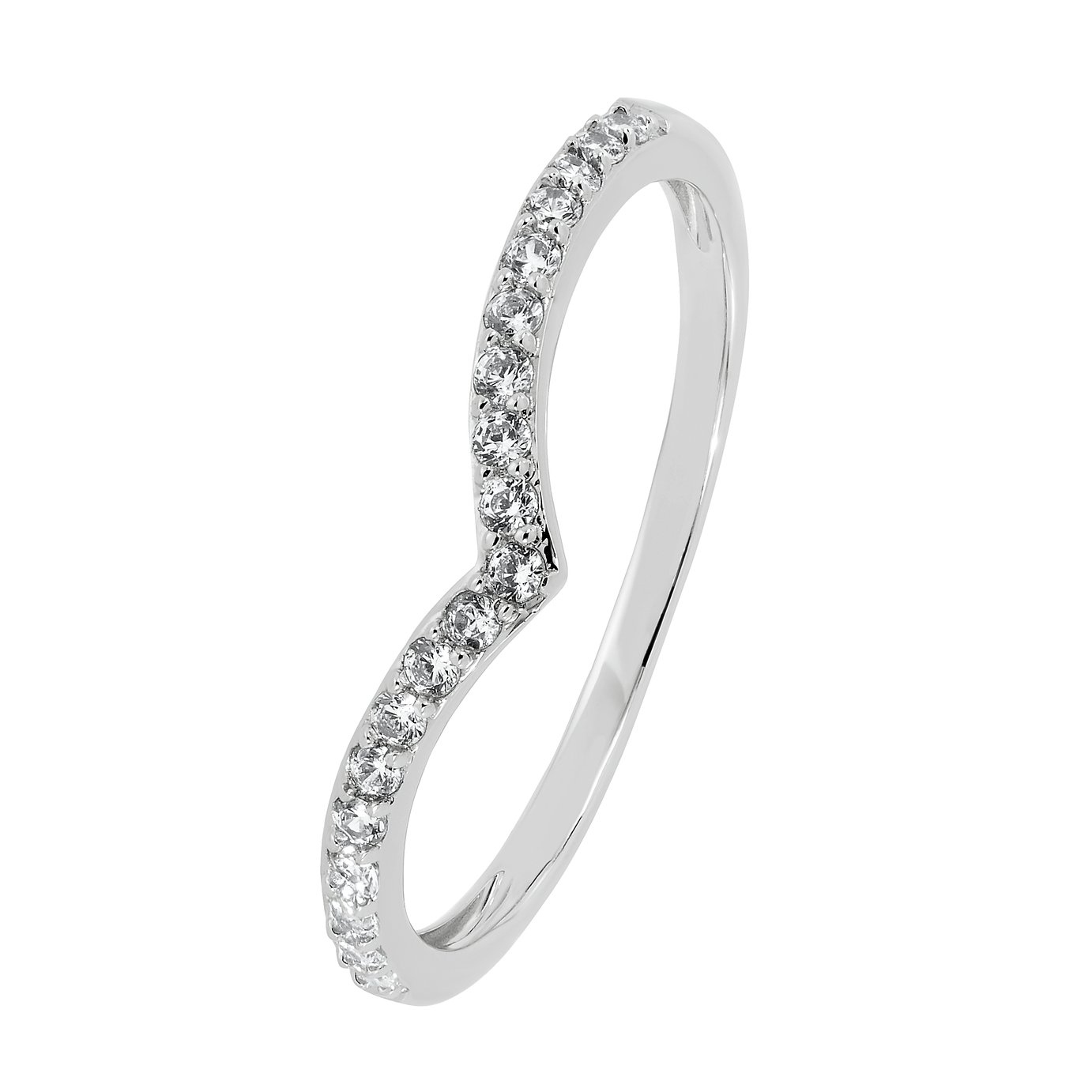 Revere 9ct White Gold Cubic Zirconia Wishbone Ring Review