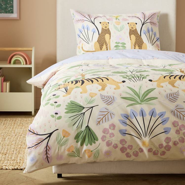 Habitat Flora Fauna Panel Cream Bedding Set - Single 0