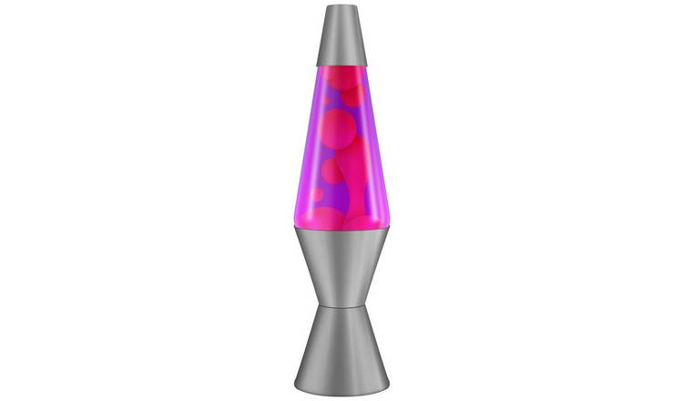 Lava 14.5in Fuchsia Mirage Lamp - Pink & Silver