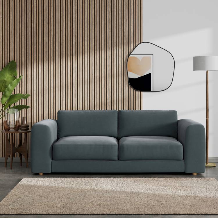 Habitat Ayr Large Fabric 3 Seater Sofa - Charcoal 0