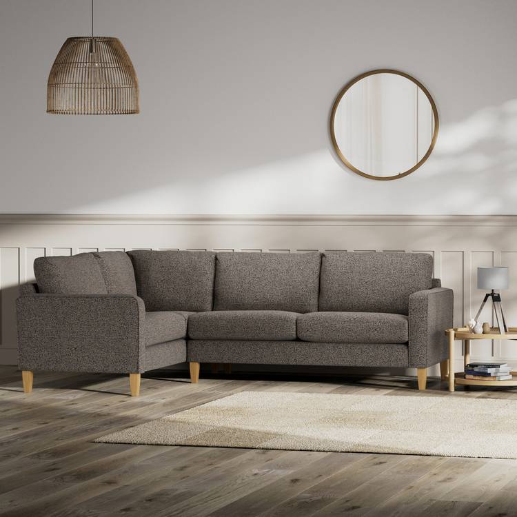 Habitat Flint Fabric Left Hand Corner Sofa- Charcoal-Ash Leg 0