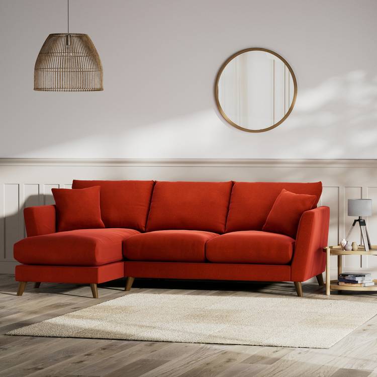 Habitat Lomond Left Hand Corner Sofa - Orange - Dark Leg 0