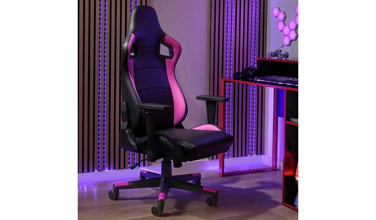 Argos Home Veda Faux Leather Gaming Chair - Pink