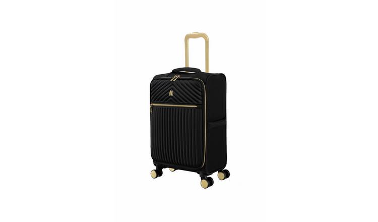 IT Luggage 8 Wheel Soft Suitcase - Black, Small