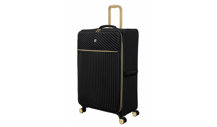 IT Luggage 8 Wheel Soft Suitcase - Black, Large
