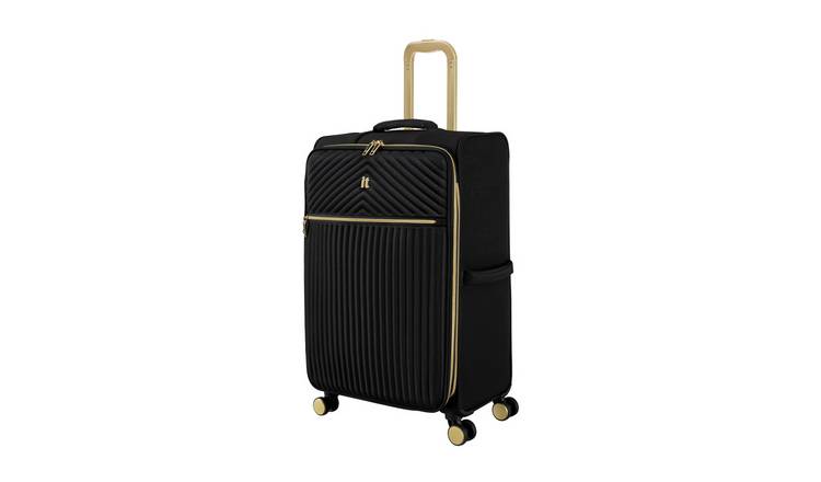 IT Luggage 8 Wheel Soft Suitcase - Black, Medium