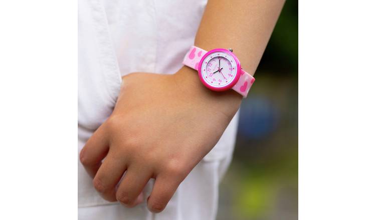 Buy Tikkers Time Teacher Heart Printed Pink Silicone Strap Watch Kids watches Argos