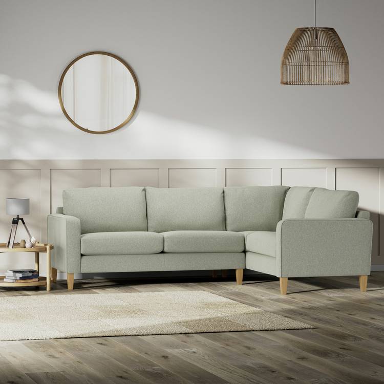Habitat Flint Fabric Right Hand Corner Sofa- Sage Green  0