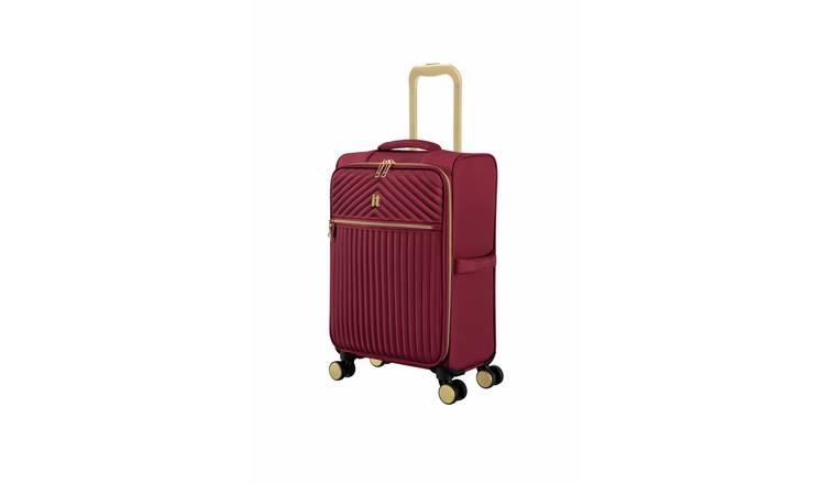 IT Luggage 8 Wheel Soft Suitcase - Red, Small