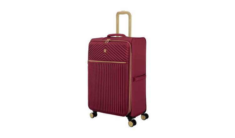 IT Luggage 8 Wheel Soft Suitcase - Red, Medium