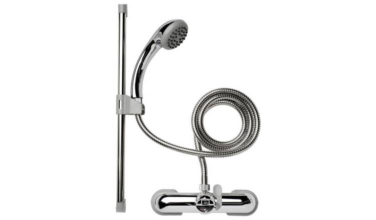 Croydex 3 Piece Bathroom Shower Set - Chrome