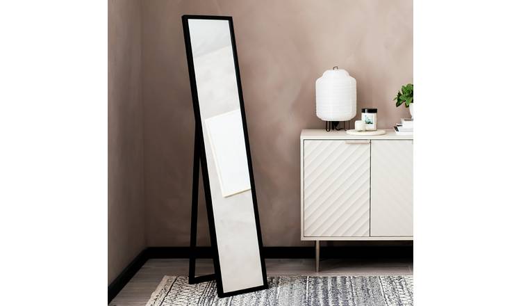 Home Essentials Black Free Standing Cheval Mirror - 150x30cm