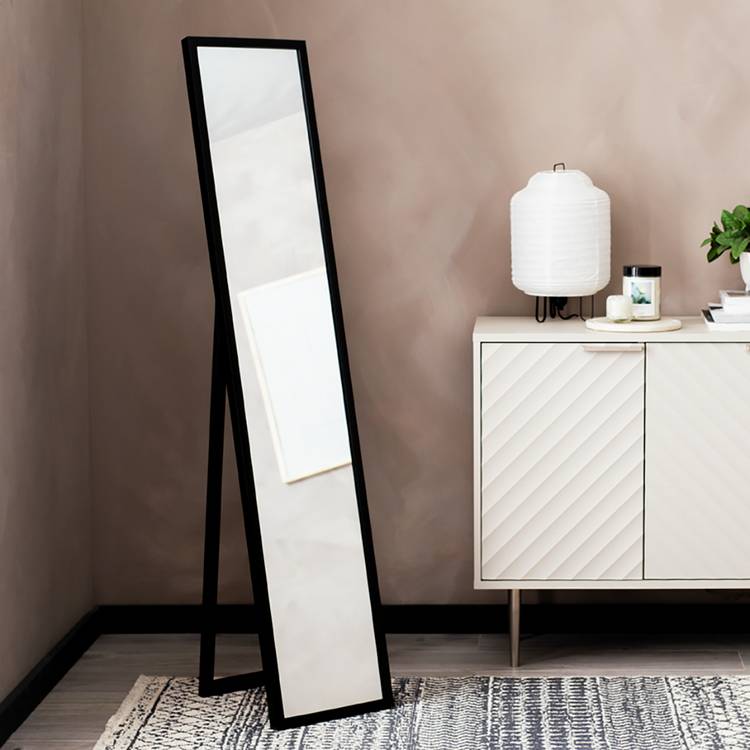 Home Essentials Black Free Standing Cheval Mirror - 150x30cm 0