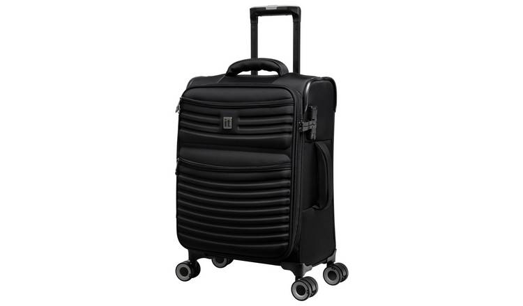 IT Luggage Expandable 8 Wheel Soft Suitcase - Small, Black