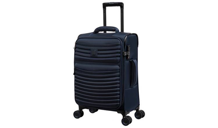 IT Luggage Expandable 8 Wheel Soft Suitcase - Small, Blue