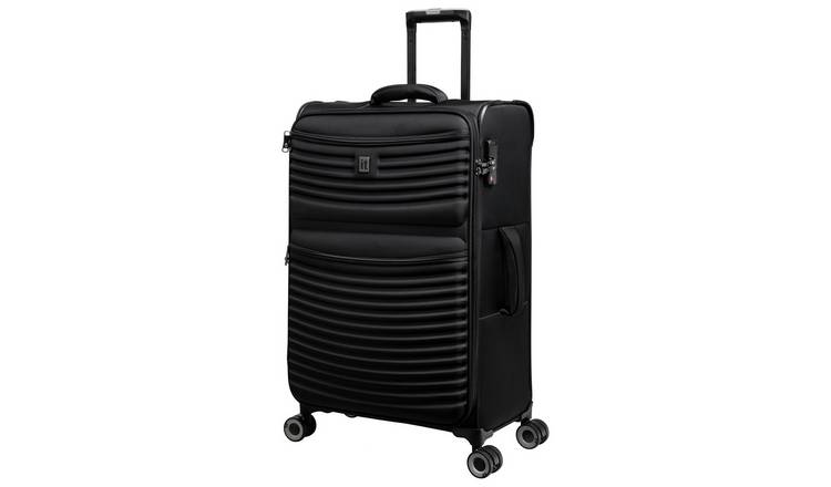 IT Luggage Expandable 8 Wheel Soft Suitcase - Medium, Black
