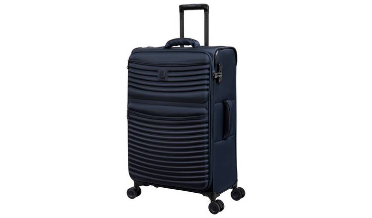 IT Luggage Expandable 8 Wheel Soft Suitcase - Medium, Blue