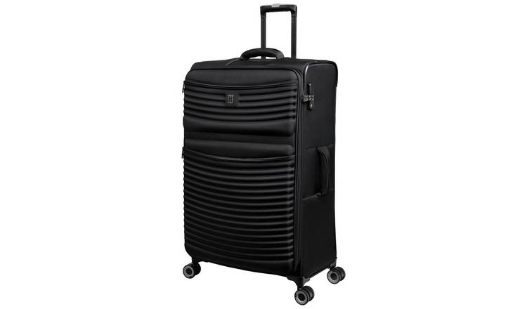 IT Luggage Expandable 8 Wheel Soft Suitcase - Large, Black