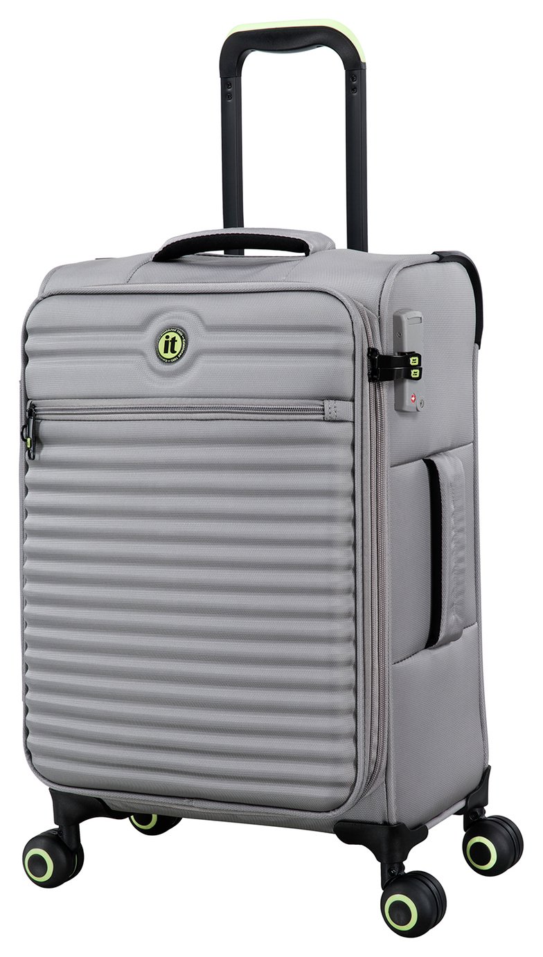IT Luggage Expandable 8 Wheel Soft Suitcase - Small, Grey