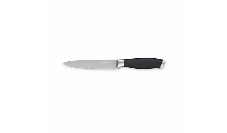 Tower Small Soft Grip Utility Knife - Black & Silver