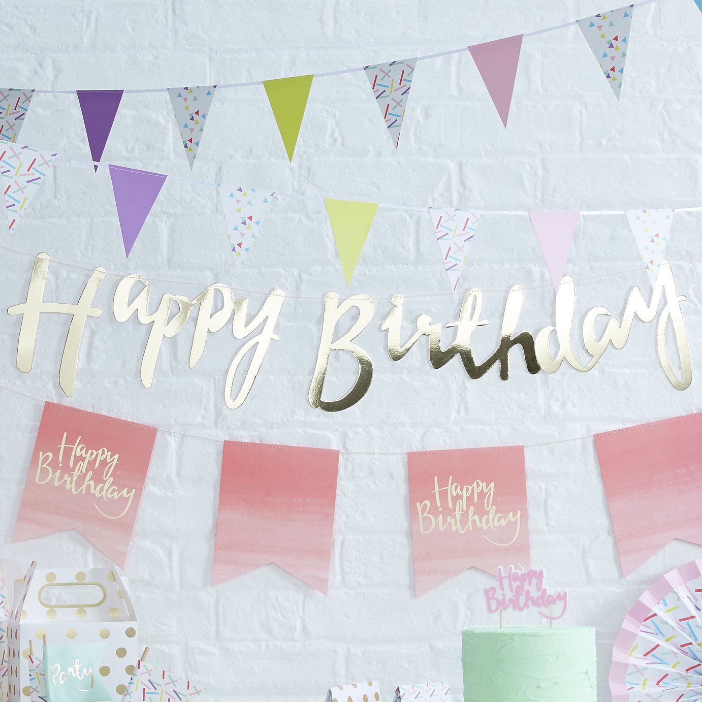 Ginger Ray Gold Happy Birthday Bunting Review