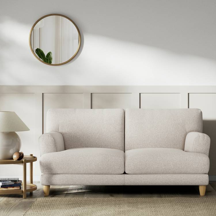 Habitat Askem Fabric 2 Seater Sofa - Natural - Ash Leg 0