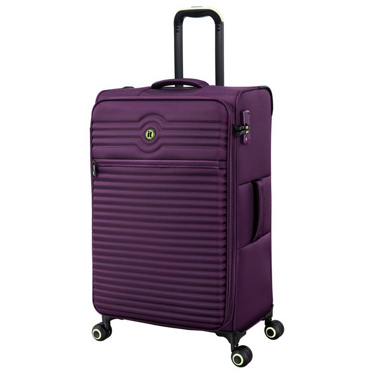 IT Luggage Expandable 8 Wheel Soft Suitcase - Medium, Plum 0